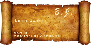 Barna Joakim névjegykártya